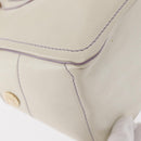 CELINE Boogie Hand Bag Leather White Gold Auth BA8679-15