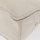 CELINE Boogie Hand Bag Leather White Gold Auth BA8679-16