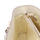 CELINE Boogie Hand Bag Leather White Gold Auth BA8679-22