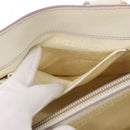 CELINE Boogie Hand Bag Leather White Gold Auth BA8679-24