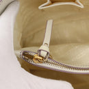 CELINE Boogie Hand Bag Leather White Gold Auth BA8679-25