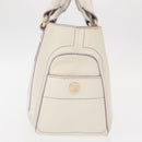 CELINE Boogie Hand Bag Leather White Gold Auth BA8679-3