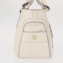 CELINE Boogie Hand Bag Leather White Gold Auth BA8679-4