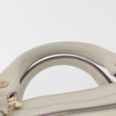 CELINE Boogie Hand Bag Leather White Gold Auth BA8679-8