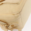 CELINE Boogie Hand Bag Leather White Gold Auth BA8680-10