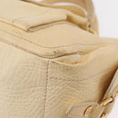 CELINE Boogie Hand Bag Leather White Gold Auth BA8680-11