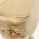 CELINE Boogie Hand Bag Leather White Gold Auth BA8680-12