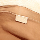 CELINE Boogie Hand Bag Leather White Gold Auth BA8680-15