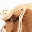 CELINE Boogie Hand Bag Leather White Gold Auth BA8680-18