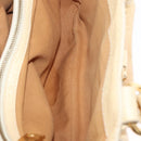 CELINE Boogie Hand Bag Leather White Gold Auth BA8680-19