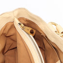 CELINE Boogie Hand Bag Leather White Gold Auth BA8680-22