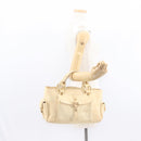 CELINE Boogie Hand Bag Leather White Gold Auth BA8680-26