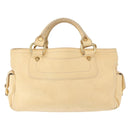 CELINE Boogie Hand Bag Leather White Gold Auth BA8680-3