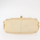 CELINE Boogie Hand Bag Leather White Gold Auth BA8680-9