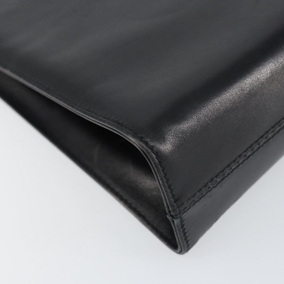 Salvatore Ferragamo Shoulder Bag Leather Black Gold Auth BA8682