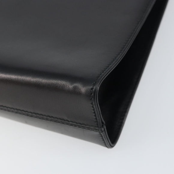 Salvatore Ferragamo Shoulder Bag Leather Black Gold Auth BA8682