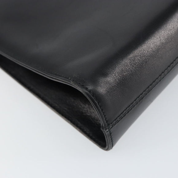 Salvatore Ferragamo Shoulder Bag Leather Black Gold Auth BA8682