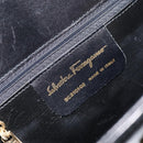 Salvatore Ferragamo Shoulder Bag Leather Black Gold Auth BA8682-12