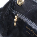 Salvatore Ferragamo Shoulder Bag Leather Black Gold Auth BA8682-19
