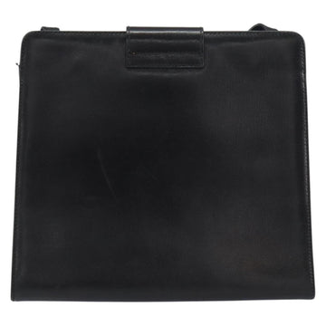 Salvatore Ferragamo Shoulder Bag Leather Black Gold Auth BA8682 - 0