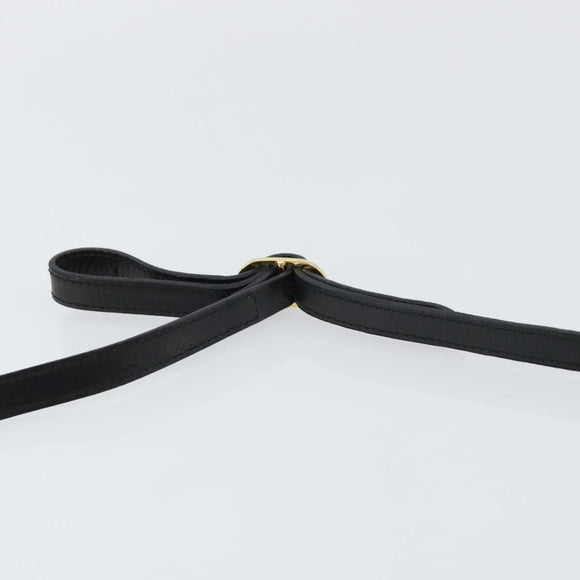 Salvatore Ferragamo Shoulder Bag Leather Black Gold Auth BA8682