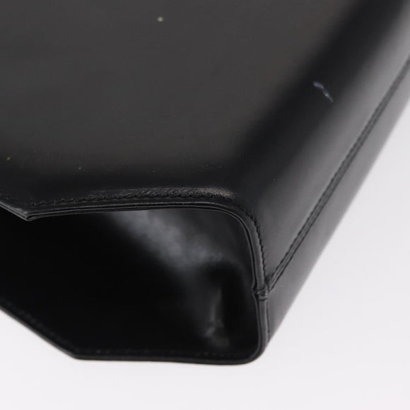 Salvatore Ferragamo Gancini Shoulder Bag Leather Black Gold Auth BA8683