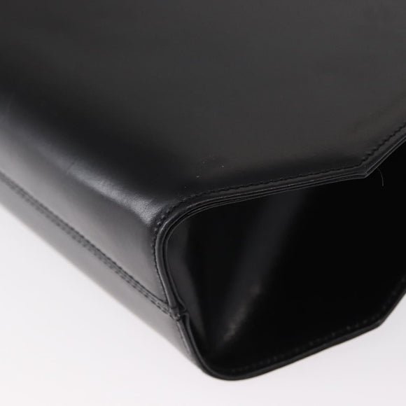 Salvatore Ferragamo Gancini Shoulder Bag Leather Black Gold Auth BA8683