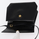 Salvatore Ferragamo Gancini Shoulder Bag Leather Black Gold Auth BA8683-15