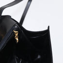 Salvatore Ferragamo Gancini Shoulder Bag Leather Black Gold Auth BA8683-18