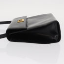 Salvatore Ferragamo Gancini Shoulder Bag Leather Black Gold Auth BA8683-5