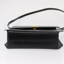 Salvatore Ferragamo Gancini Shoulder Bag Leather Black Gold Auth BA8683-9