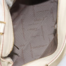 Salvatore Ferragamo Gancini Hand Bag Leather 2way White Gold Auth BA8684-10