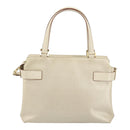 Salvatore Ferragamo Gancini Hand Bag Leather 2way White Gold Auth BA8684-13