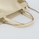 Salvatore Ferragamo Gancini Hand Bag Leather 2way White Gold Auth BA8684-6