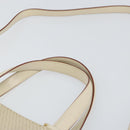 Salvatore Ferragamo Gancini Hand Bag Leather 2way White Gold Auth BA8684-14