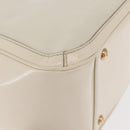 Salvatore Ferragamo Gancini Chain Hand Bag Leather White Gold Auth BA8685-12