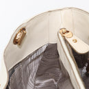 Salvatore Ferragamo Gancini Ketting Handtas Leer Wit Goud Auth BA8685-21
