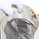 Salvatore Ferragamo Gancini Chain Hand Bag Leather White Gold Auth BA8685-21