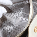 Salvatore Ferragamo Gancini Chain Hand Bag Leather White Gold Auth BA8685-23