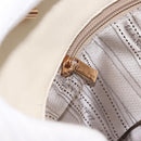 Salvatore Ferragamo Gancini Chain Hand Bag Leather White Gold Auth BA8685-24