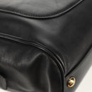 Salvatore Ferragamo Gancini Chain Hand Bag Leather Black Gold Auth BA8686V-13