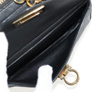 Salvatore Ferragamo Gancini Chain Hand Bag Leather Black Gold Auth BA8686V-17