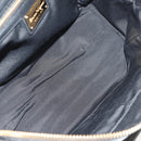 Salvatore Ferragamo Gancini Chain Hand Bag Leather Black Gold Auth BA8686V-20