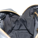 Salvatore Ferragamo Gancini Chain Hand Bag Leather Black Gold Auth BA8686V-22