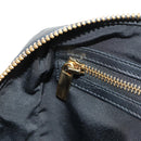 Salvatore Ferragamo Gancini Chain Hand Bag Leather Black Gold Auth BA8686V-23