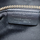 Salvatore Ferragamo Gancini Chain Hand Bag Leather Black Gold Auth BA8686V-25