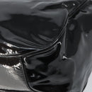 Salvatore Ferragamo Gancini Shoulder Bag Enamel Black Silver Auth BA8687-12