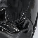 Salvatore Ferragamo Gancini Shoulder Bag Enamel Black Silver Auth BA8687-13