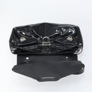 Salvatore Ferragamo Gancini Shoulder Bag Enamel Black Silver Auth BA8687-15