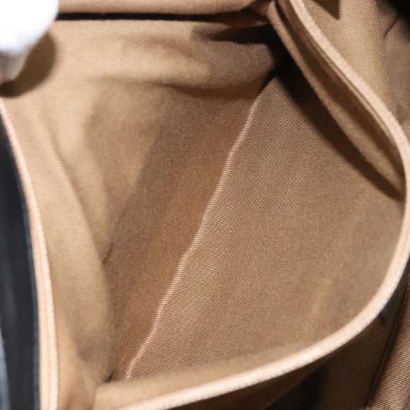 Salvatore Ferragamo Gancini Shoulder Bag Enamel Black Silver Auth BA8687